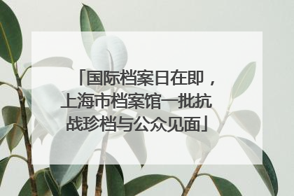 国际档案日在即，上海市档案馆一批抗战珍档与公众见面